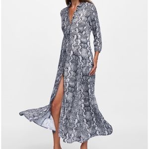 Zara snake print maxi dress